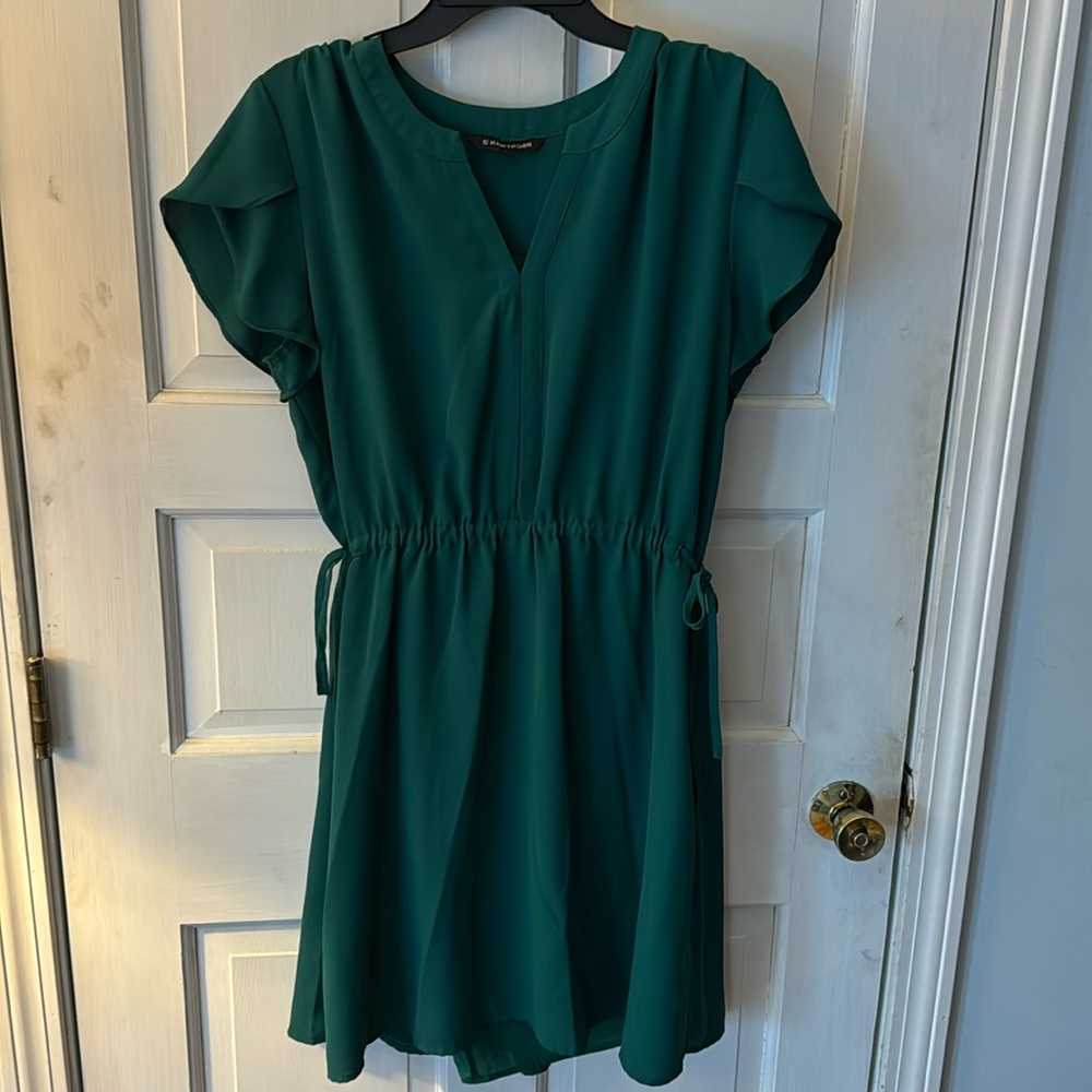 41 Hawthorne green cinch waist dress stichfix